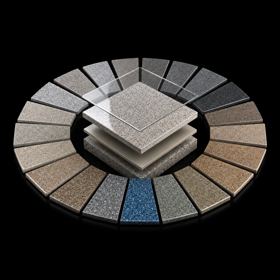 PRVN Quartz System floor coating sample